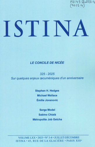 Istina, 70/3-4 - Juillet-D&eacute;cembre 2025 - Le concile de Nic&eacute;e
