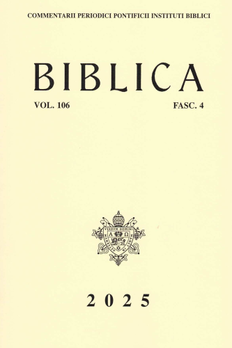 Biblica, 106/4 - 2025 - Vol. 106 - Fasc. 4 - The Redaction of the Primeval History