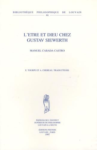 L'être et Dieu chez Gustav Siewerth