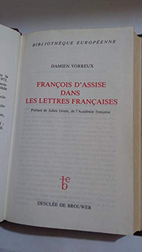 Fran&ccedil;ois d'Assise dans les lettres fran&ccedil;aises