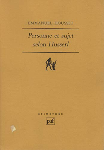 Personne et sujet selon Husserl