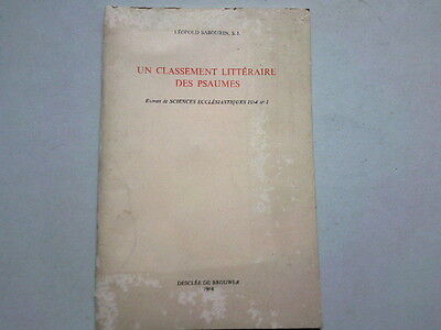 Un classement litt&eacute;raire des psaumes : Extrait de Sciences eccl&eacute;siastiques 1964 n&deg;1