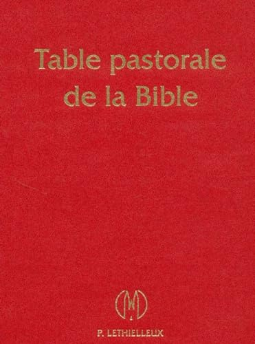 Table pastorale de la Bible : Index analytique et analogique