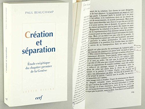 Cr&eacute;ation et s&eacute;paration : Etude ex&eacute;g&eacute;tique du chapitre premier de la Gen&egrave;se