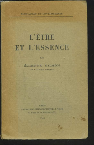 L'&Ecirc;tre et l'essence
