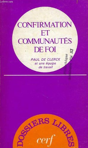 Confirmation et communaut&eacute;s de foi