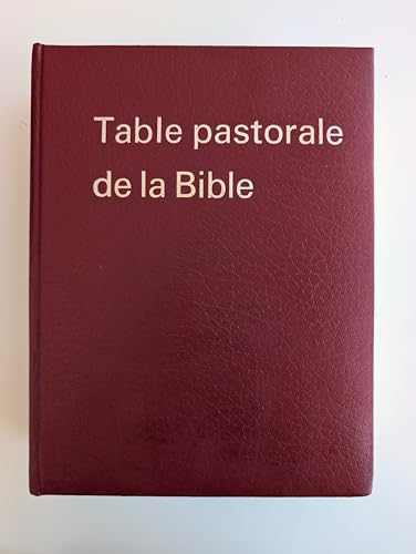 Table pastorale de la Bible