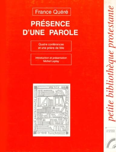 Pr&eacute;sence d'une parole