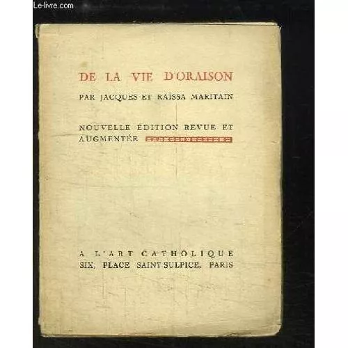 De la vie d'oraison