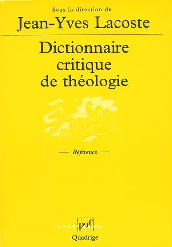 Dictionnaire critique de thologie