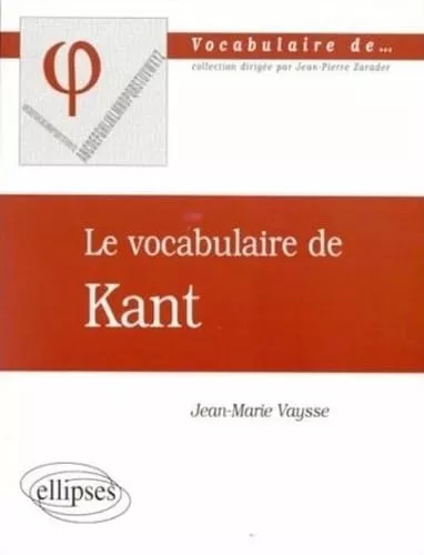 Le vocabulaire de Kant