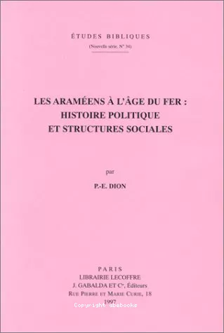 Les aramens  l'ge du fer: histoire politique et structures sociales