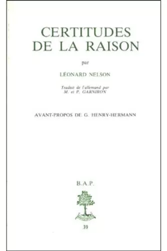 Certitudes de la raison