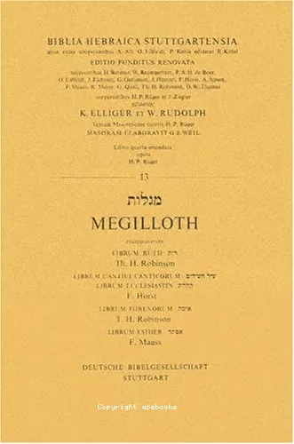 Biblia hebraica stuttgartensia. Megilloth