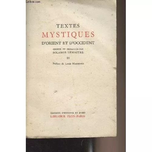 Textes mystiques d'Orient et d'Occident