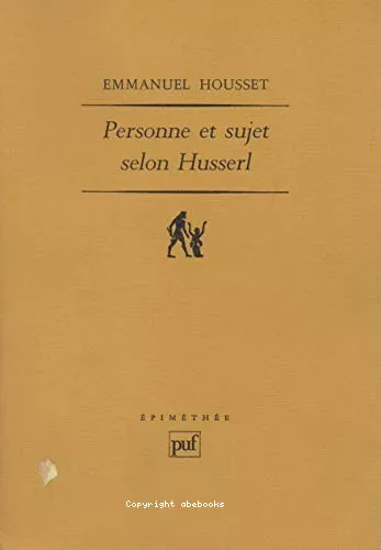 Personne et sujet selon Husserl