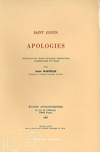 Saint Justin : Apologies