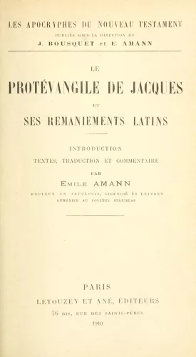 Le Protvangile de Jacques et ses remaniements latins