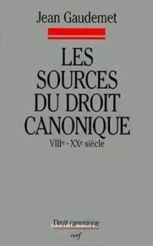 Les sources du droit canonique