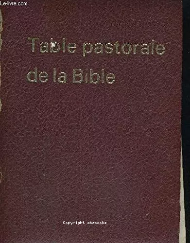 Table pastorale de la Bible