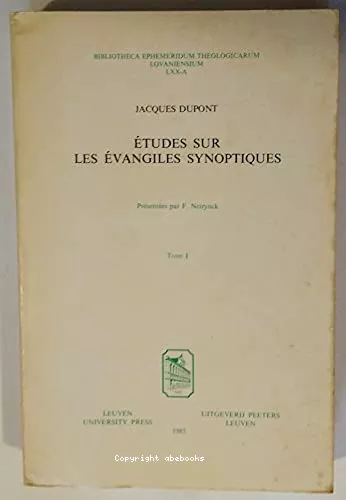 Etudes sur les vangiles synoptiques