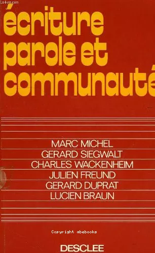 criture, parole et communaut